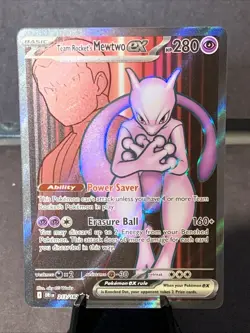 Pokemon TCG Team Rocket's Mewtwo EX 213/182 Sv10: Destined Rivals Full Art Holo - Image 1