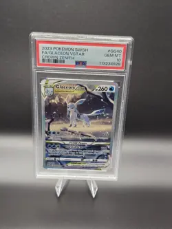 2023 POKEMON SWORD & SHIELD CROWN ZENITH #GG40 FULL ART/GLACEON VSTAR PSA 10 - Image 1