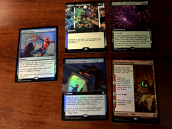 MTG Spider-Man 5 Cards Total 2 are Mythic and 2 are Rare - 4 are Foil Cards NM+ - Image 1
