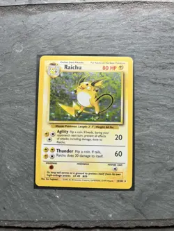 Pokemon TCG Raichu Base Set Holo Rare Card 14/102 Vintage - Image 1