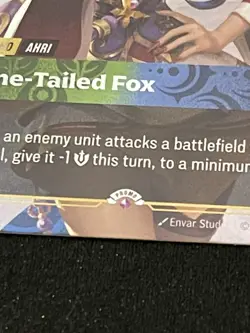 Riftbound Ahri Nine Tailed Fox Legend English card 255/298 Prerelease Promo - Image 2
