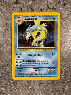 Pokemon TCG Cards Gyarados 6/102 Base Set Holo Rare EXC - Image 1