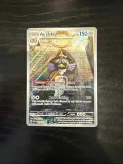 Pokemon TCG Aegislash Paradox Rift Holo Card 210/182 Illustration - Image 1