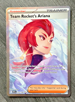 Pokemon TCG Team Rocket’s Ariana 237/182 Destined Rivals Full Art Holo Card - Image 1
