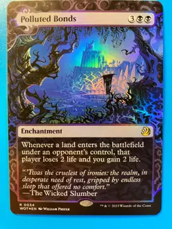 MTG 1x FOIL Polluted Bonds 34 Wilds of Eldraine Enchanting Tales Magic the x1 NM - Image 1