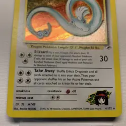 Pokemon TCG Erika's Dragonair Gym Heroes 4/132 Holo Unlimited Rare LP-NM - Image 2