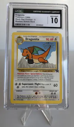 Pokemon 1999 Dragonite Black Star Promo First Movie Stamp GEM MINT 10 CGC - Image 1