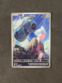 Pokemon Scarlet & Violet Black Star Promo STEVEN’S Beldum 207 Illustration Rare - Image 1