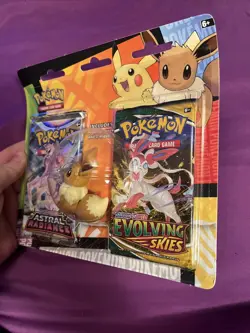 2022 Pokemon Back to School 2 Booster Packs + Eraser Eevee evolving skies NEW - Image 4