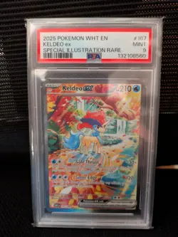 2025 POKEMON WHT EN-WHITE FLARE SPECIAL ILLUSTRATION RARE #167 KELDEO EX PSA 9 - Image 1