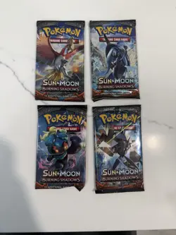 Pokemon Sun & Moon Burning Shadows Pack Art Set Of 4 - NEW SEALED - Image 1