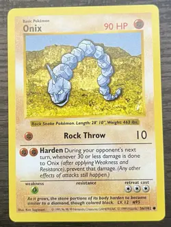 Shadowless Onix 56/102 Pokemon TCG WOTC Base Set MINT - Image 1