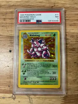 Nidoking - 11/102 1st Edition PSA 7 Base Set Shadowless Holo Rare Pokemon - NM - Image 1