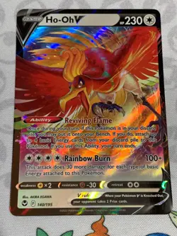 C1277 POKEMON TCG HO-OH V NM CARD HOLO #140 SILVER TEMPEST RARE - Image 1