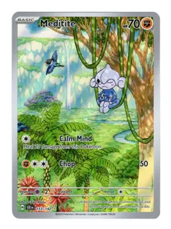 Meditite Illustration Rare 153/142 Sv07: Stellar Crown Pokemon Card NM - Image 1