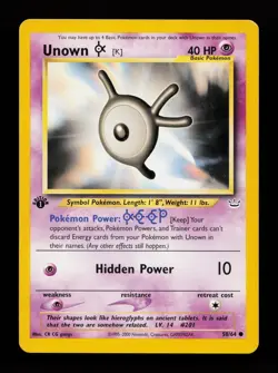 Unown [K] 58/64 Common Neo Revelation 1st Edition Pokemon Card - Image 1