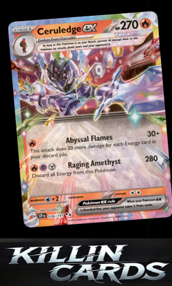 Ceruledge ex 036/191 Pokemon Double Rare SV08: Surging Sparks Card NM - Image 1