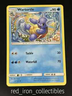 Wartortle 24/181 Uncommon Team Up Sun & Moon Pokemon Card 2019 - Image 1