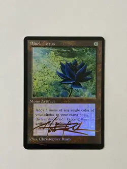 Anime Collection Foil Black Lotus Alpha Edition Golden Artist Signature Proxy - Image 1
