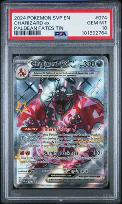 PSA 10 GEM MINT Charizard EX Black Star Promo Full Art Holo Pokemon Card #SVP074 - Image 1