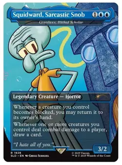 1x Squidward, Sarcastic Snob, Non-Foil, Spongebob Secret Lair Drop, MTG NM - Image 1