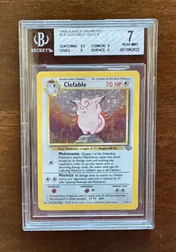 1999 Pokemon Jungle Unlimited #01 Clefable BGS 7 - Image 1