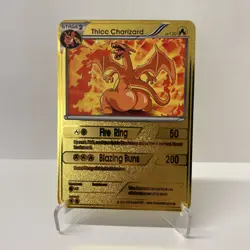 Thicc Charizard HP120 Gold Metal Pokemon Card-Collectible Gift Display！ - Image 1