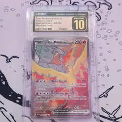 CGC 10 PRISTINE - TEAM ROCKET'S MOLTRES ex - Destined Rivals 208/182 Pokemon ENG - Image 1