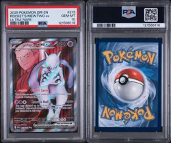 PSA 10 Team Rocket's Mewtwo ex 213/182 Pokemon Destined Rivals Full Art Graded - Image 3