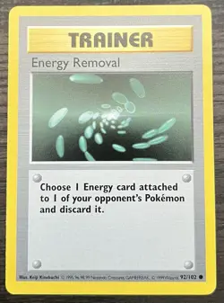 Shadowless Energy Removal 092/102 Pokemon TCG WOTC Base Set MINT - Image 1