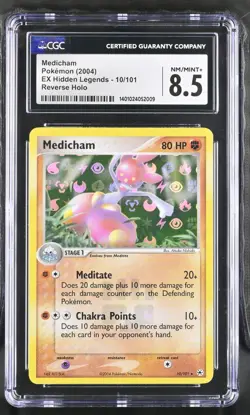 Medicham EX Hidden Legends Reverse Holo 10/101 CGC 8.5 NM/Mint Pokemon 2004 - Image 1