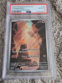 2023 POKEMON MEW EN-151 ILLUSTRATION RARE #168 CHARMANDER PSA 10 - Image 1
