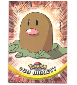 Pokemon 1999 Moderate Play Topps Series 1 3rd Print Green Logo Diglett 50 - Image 1