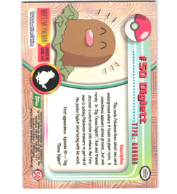 Pokemon 1999 Moderate Play Topps Series 1 3rd Print Green Logo Diglett 50 - Image 2