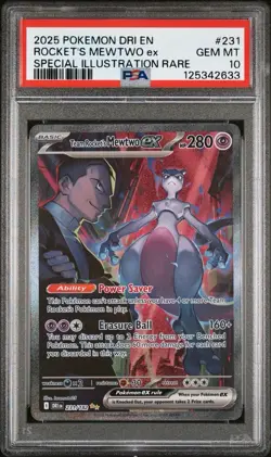 Pokemon 2025 Team Rocket's Mewtwo ex 231/182 SIR Destined Rivals GEM MINT PSA 10 - Image 1