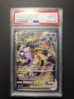 Pokemon Mewtwo VSTAR TCG Crown Zenith: Galarian Gallery GG44/GG70 PSA 10 - Image 1