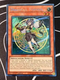 Dracotail Phryxul (SECRET RARE) DOOD-EN023 (NM) 1st Ed Konami Yu-Gi-Oh! - Image 3