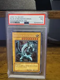 Yu-Gi-Oh! 2003 Blue-Eyes White Dragon Booster Tin - PSA 7 NM - BPT-009 - Image 1