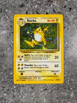 Pokemon TCG Cards Raichu 14/102 Base Set Holo Rare - Image 1