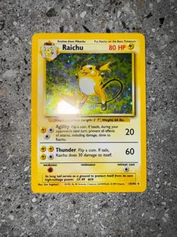 Pokemon TCG Cards Raichu 14/102 Base Set Holo Rare - Image 3