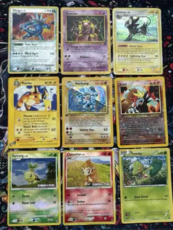Collection Lot of 9 Pokemon Cards Mixed WOTC-Ex Era Vintage Holo Rares DAMAGED - Image 1
