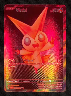 Victini 171/086 SV Black Bolt English Holo Fire Mythical Pokemon Card 2025 NM/M - Image 3