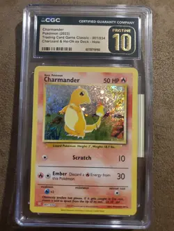 Charmander 001/034 Trading Card Game Classic Holo CGC Pristine 10 - Image 1