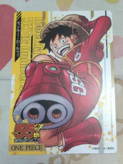 PREORDER Luffy One Piece Weekly Shonen Jump 55th Aniversary Card - Image 1