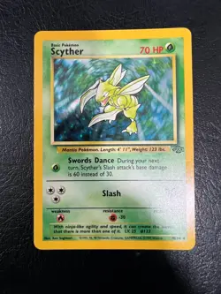Pokemon WOTC 1999 Jungle Base Set Scyther holo Rare Vintage Pokemon Card NM - Image 1