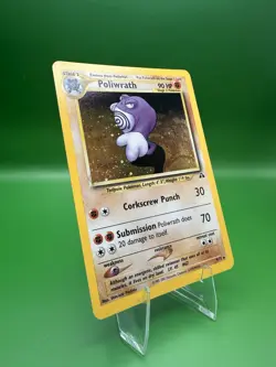 Poliwrath Holo Rare Neo Discovery Vintage Card No. 9/75 Pokemon TCG 2001 w Swirl - Image 2