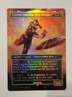 Mtg Secret Lair Captain America, First Avenger NM Rainbow Foil - Image 1