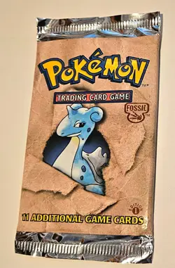 Pokemon 1999 1st Edition Fossil Booster Pack Lapras Art WOTC Sealed Vintage issu - Image 1