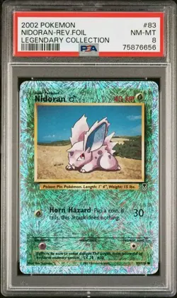 2002 POKEMON LEGENDARY COLLECTION #83 NIDORAN-REVERSE FOIL PSA 8 - Image 1