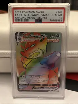 2021 Pokemon Sword & Shield Chilling Reign Secret Galarian Slowing Vmax PSA 10 - Image 1